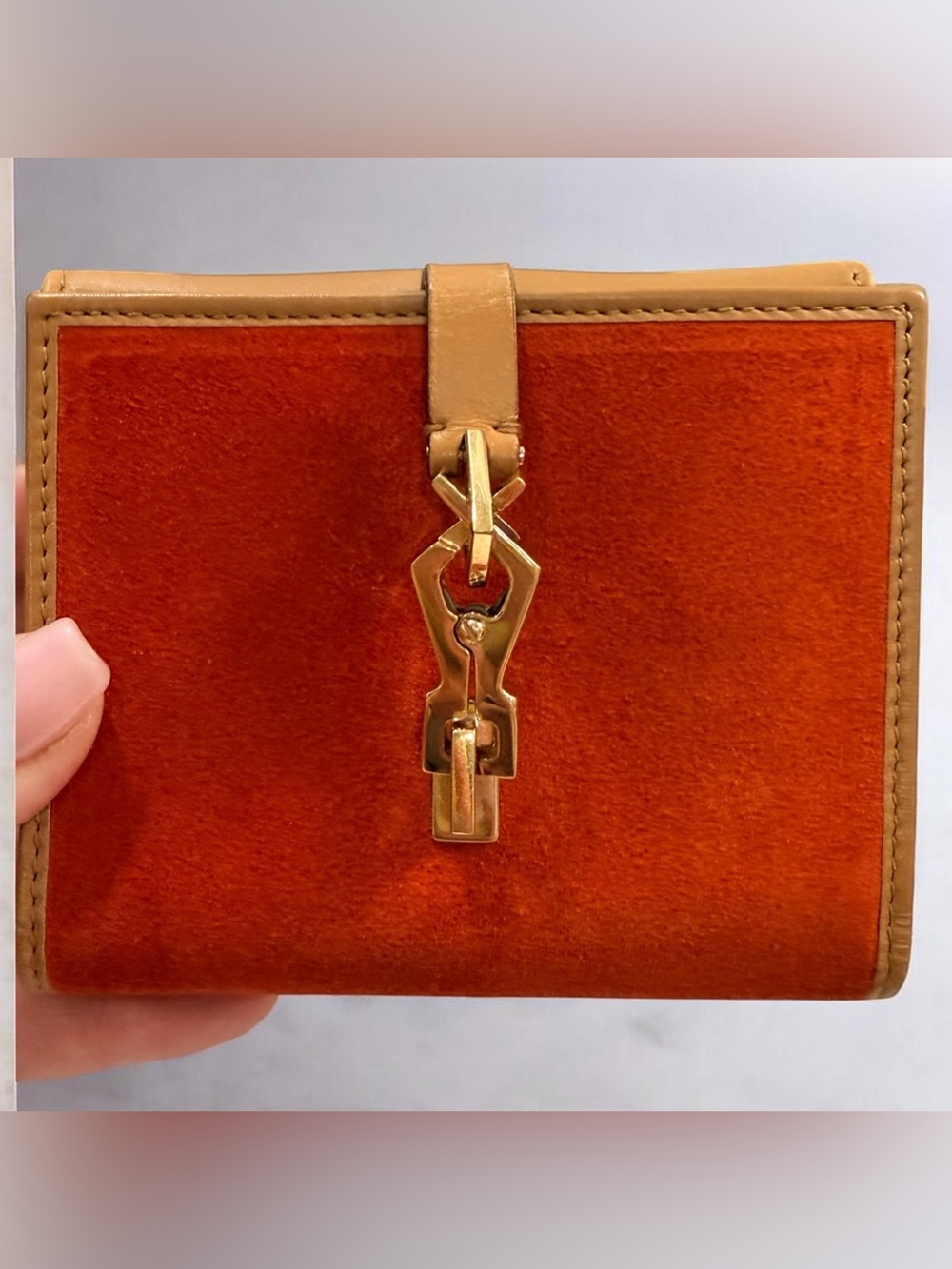 Gucci Jackie Orange Suede with tan leather trim COA & Box❣️ - Picture 3 of 16